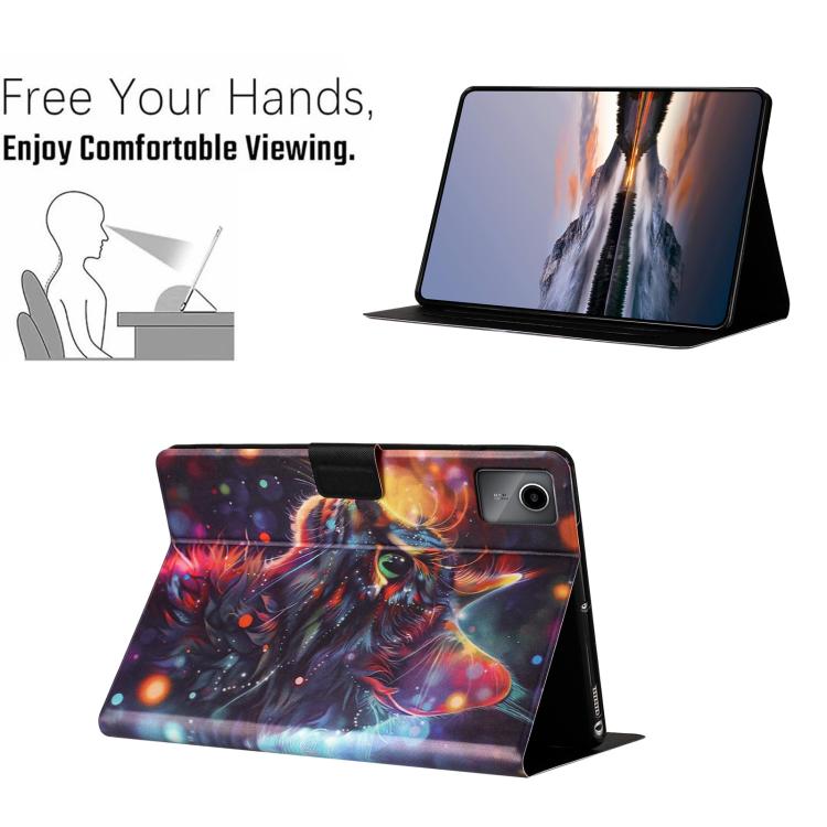 For Lenovo Xiaoxin Pad 11 2025 Litchi Texture Voltage Painted Vegan Leather Smart Tablet Case