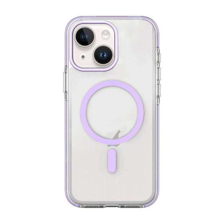 For iPhone 15 Dual-Color PC Hybrid TPU Magnetic Phone Case
