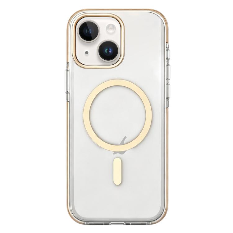 For iPhone 15 Dual-Color PC Hybrid TPU Magnetic Phone Case