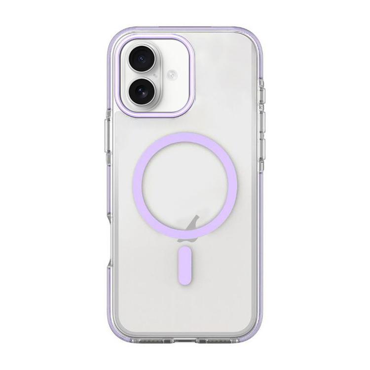 For iPhone 16 Dual-Color PC Hybrid TPU Magnetic Phone Case