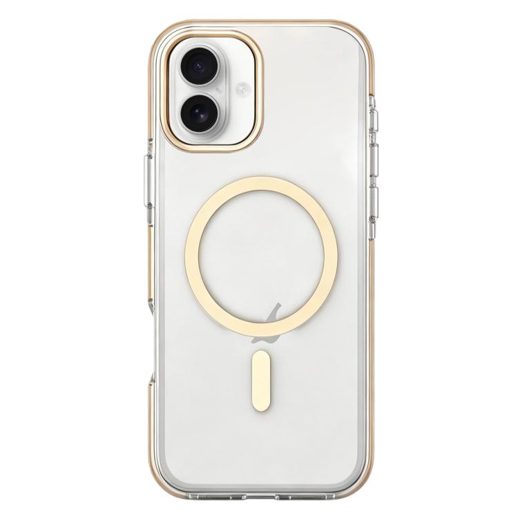 For iPhone 16 Dual-Color PC Hybrid TPU Magnetic Phone Case