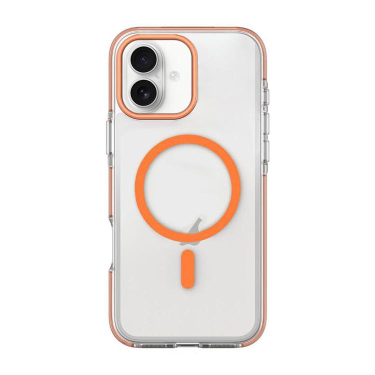 For iPhone 16 Plus Dual-Color PC Hybrid TPU Magnetic Phone Case