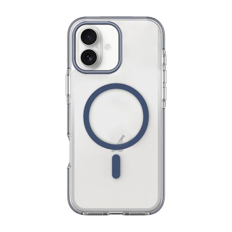For iPhone 16 Plus Dual-Color PC Hybrid TPU Magnetic Phone Case