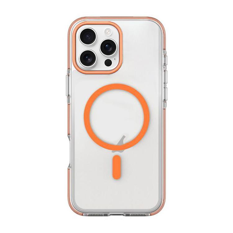 For iPhone 16 Pro Max Dual-Color PC Hybrid TPU Magnetic Phone Case