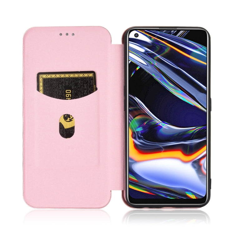 For OPPO Realme 7 Pro Carbon Fiber Texture Horizontal Flip TPU + PC + PU Leather Case with Card Slot