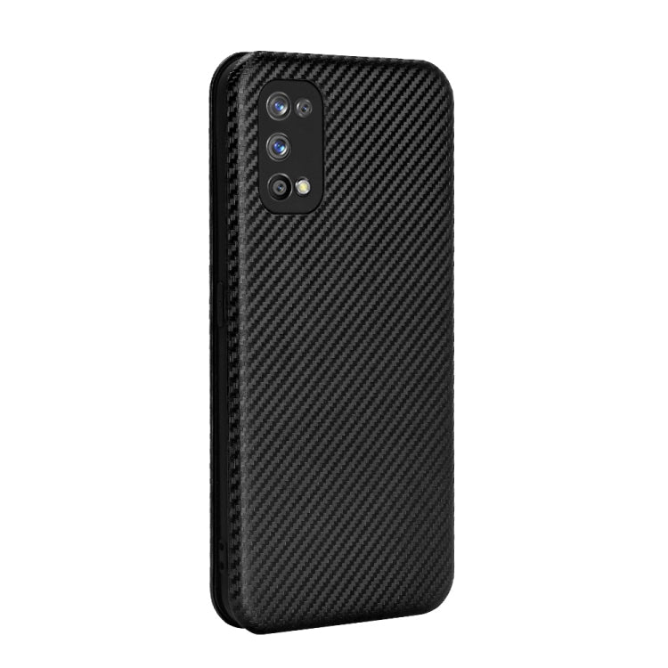 For OPPO Realme 7 Pro Carbon Fiber Texture Horizontal Flip TPU + PC + PU Leather Case with Card Slot