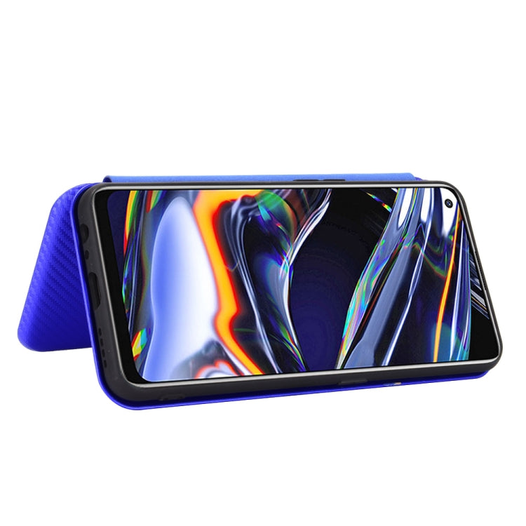 For OPPO Realme 7 Pro Carbon Fiber Texture Horizontal Flip TPU + PC + PU Leather Case with Card Slot