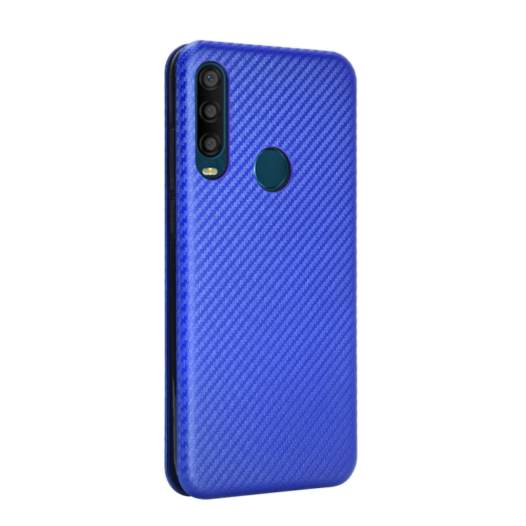 For Alcatel 1SE 2020 Carbon Fiber Texture Horizontal Flip TPU + PC + PU Leather Case with Card Slot
