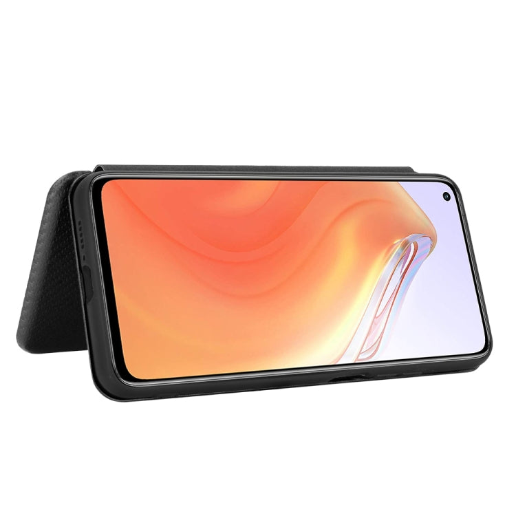 For Xiaomi Mi 10T Carbon Fiber Texture Horizontal Flip TPU + PC + PU Leather Case with Card Slot