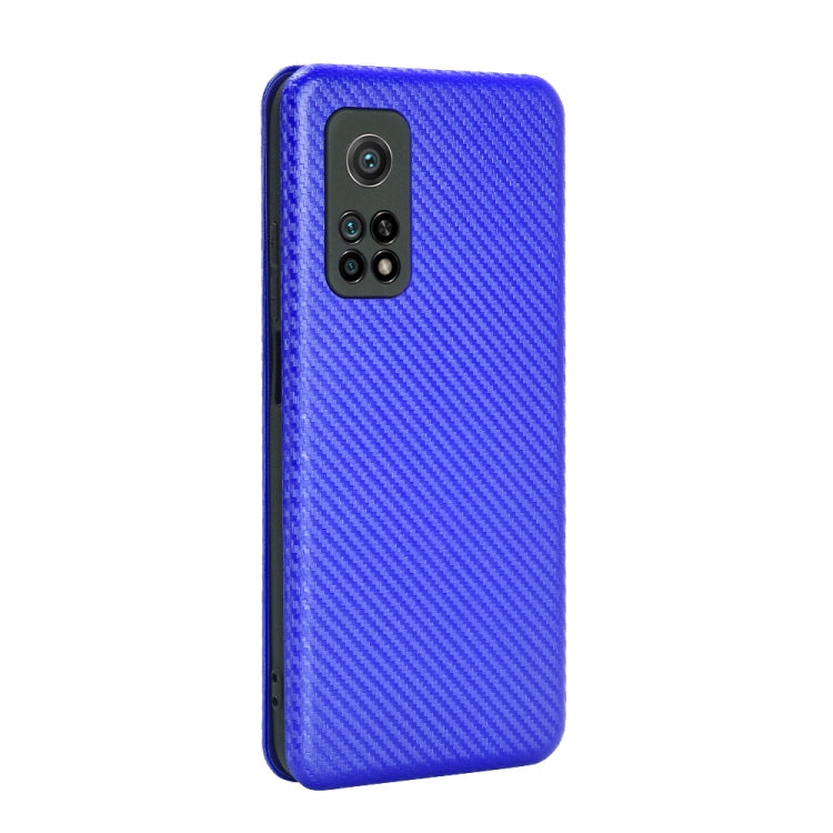 For Xiaomi Mi 10T Carbon Fiber Texture Horizontal Flip TPU + PC + PU Leather Case with Card Slot