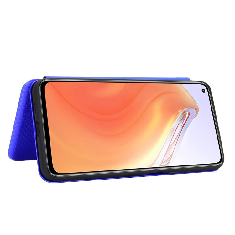 For Xiaomi Mi 10T Carbon Fiber Texture Horizontal Flip TPU + PC + PU Leather Case with Card Slot