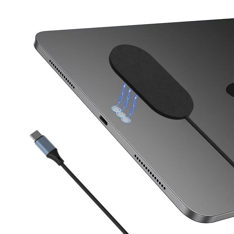 For iPad Air 11 2026 / 2025 / 2024 Smart PIN Magnetic Wireless Charging Connector with Type-C Cable - Black