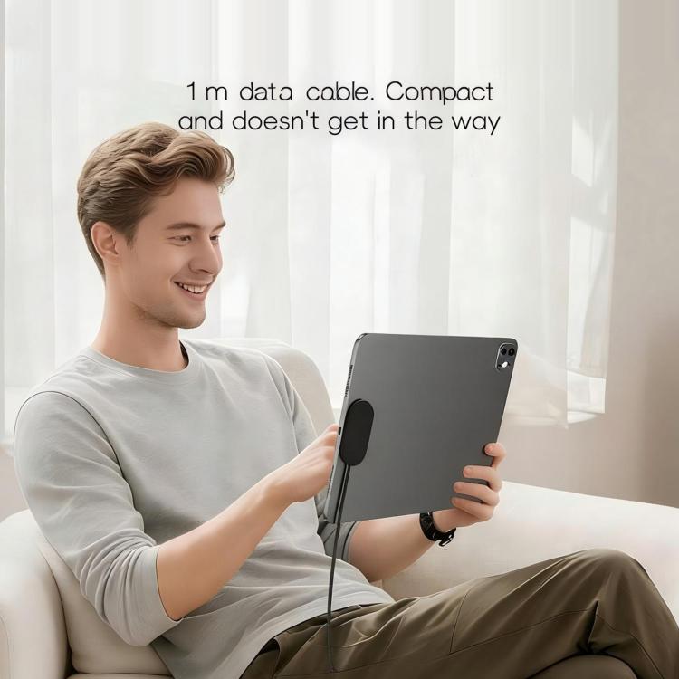 For iPad Air 11 2026 / 2025 / 2024 Smart PIN Magnetic Wireless Charging Connector with Type-C Cable - Black