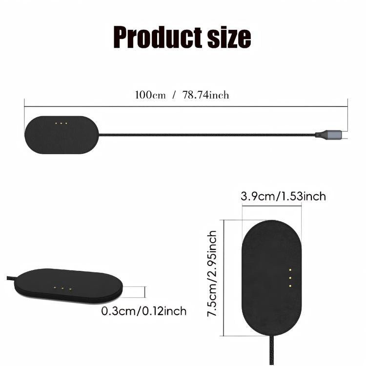 For iPad Air 11 2026 / 2025 / 2024 Smart PIN Magnetic Wireless Charging Connector with Type-C Cable - Black