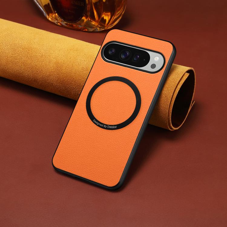 For Google Pixel 10 Pro XL Denior A08 PU Vegan Leather Calfskin Texture Magnetic Phone Case