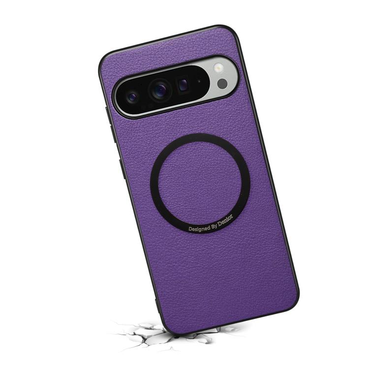 For Google Pixel 10 Pro XL Denior A08 PU Vegan Leather Calfskin Texture Magnetic Phone Case