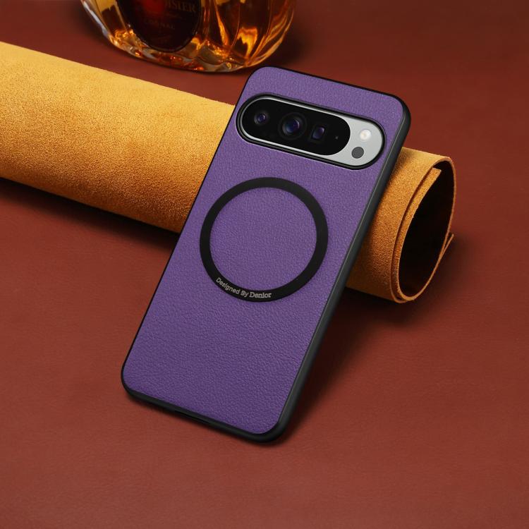 For Google Pixel 10 Pro XL Denior A08 PU Vegan Leather Calfskin Texture Magnetic Phone Case