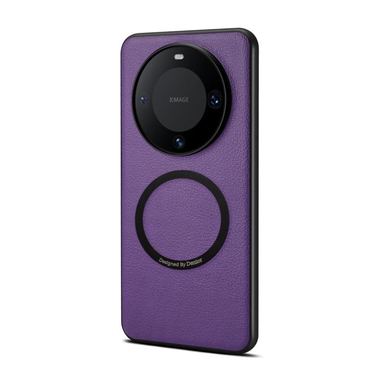 For Huawei Mate 60 Pro / 60 Pro+ Denior A08 PU Vegan Leather Calfskin Texture Magnetic Phone Case