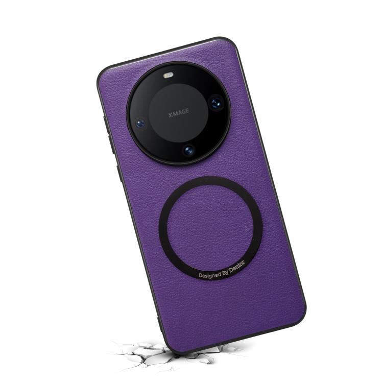 For Huawei Mate 60 Pro / 60 Pro+ Denior A08 PU Vegan Leather Calfskin Texture Magnetic Phone Case