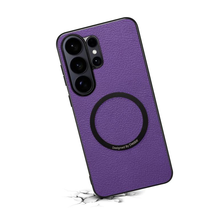 For Samsung Galaxy S26 Ultra 5G Denior A08 PU Vegan Leather Calfskin Texture Magnetic Phone Case