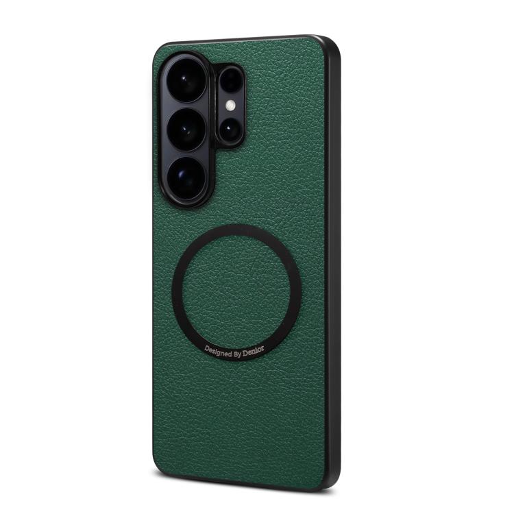 For Samsung Galaxy S26 Ultra 5G Denior A08 PU Vegan Leather Calfskin Texture Magnetic Phone Case