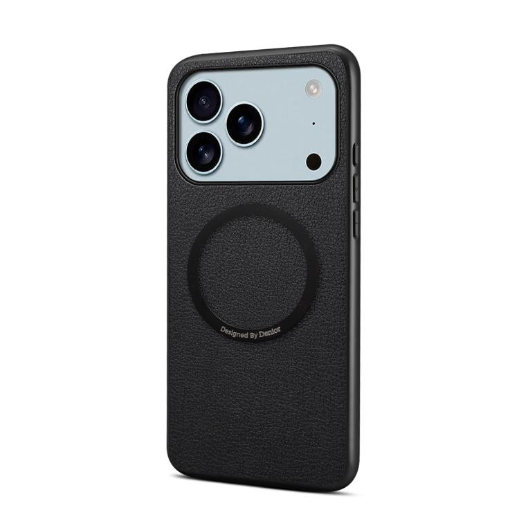 For iPhone 17 Pro Max Denior A08 PU Vegan Leather Calfskin Texture Magnetic Phone Case
