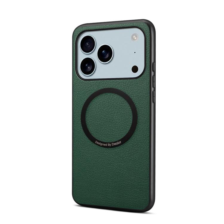For iPhone 17 Pro Denior A08 PU Vegan Leather Calfskin Texture Magnetic Phone Case