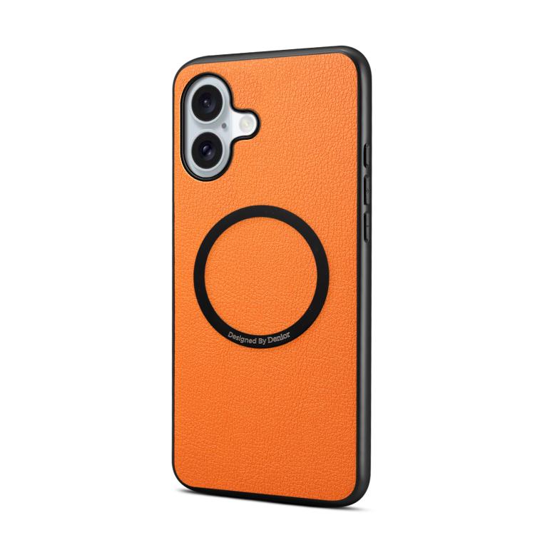 For iPhone 17 Denior A08 PU Vegan Leather Calfskin Texture Magnetic Phone Case