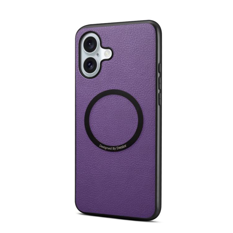 For iPhone 17 Denior A08 PU Vegan Leather Calfskin Texture Magnetic Phone Case