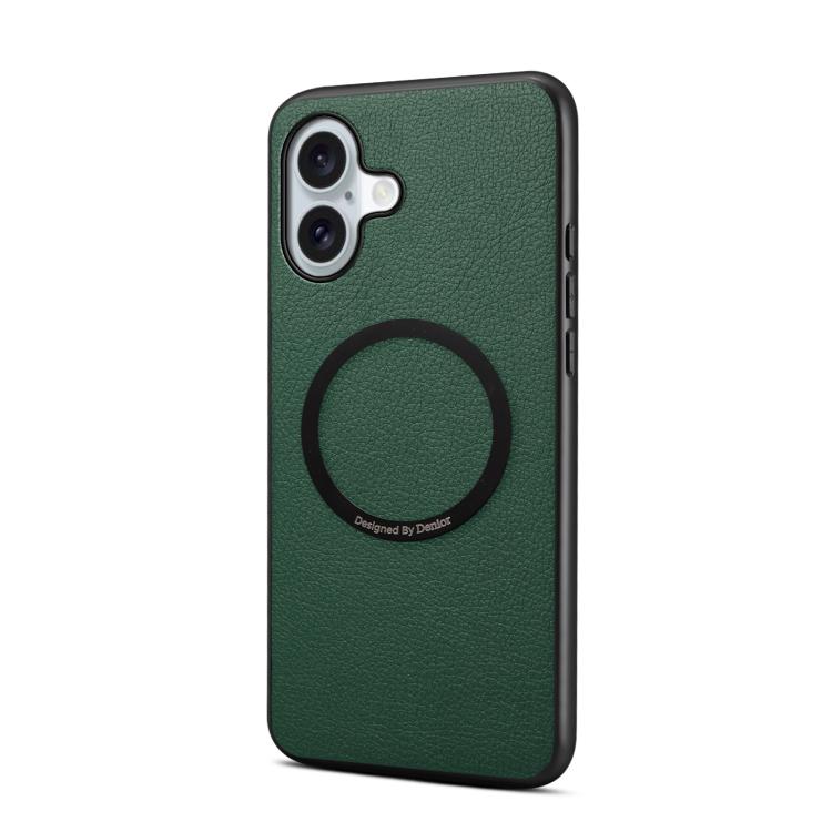 For iPhone 17 Denior A08 PU Vegan Leather Calfskin Texture Magnetic Phone Case