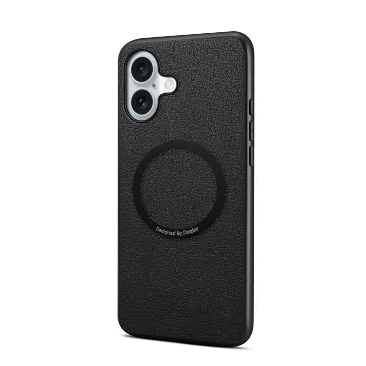 For iPhone 17 Denior A08 PU Vegan Leather Calfskin Texture Magnetic Phone Case