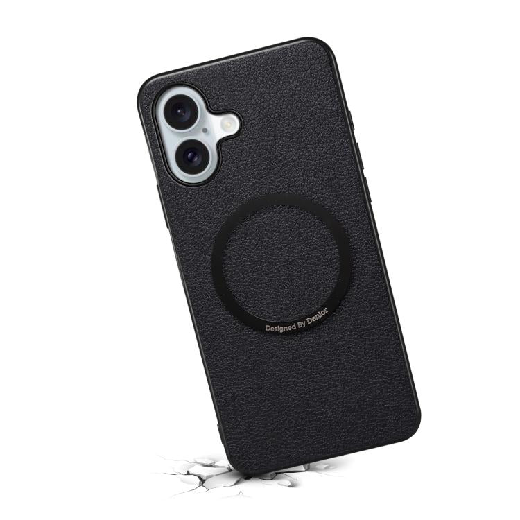For iPhone 17 Denior A08 PU Vegan Leather Calfskin Texture Magnetic Phone Case