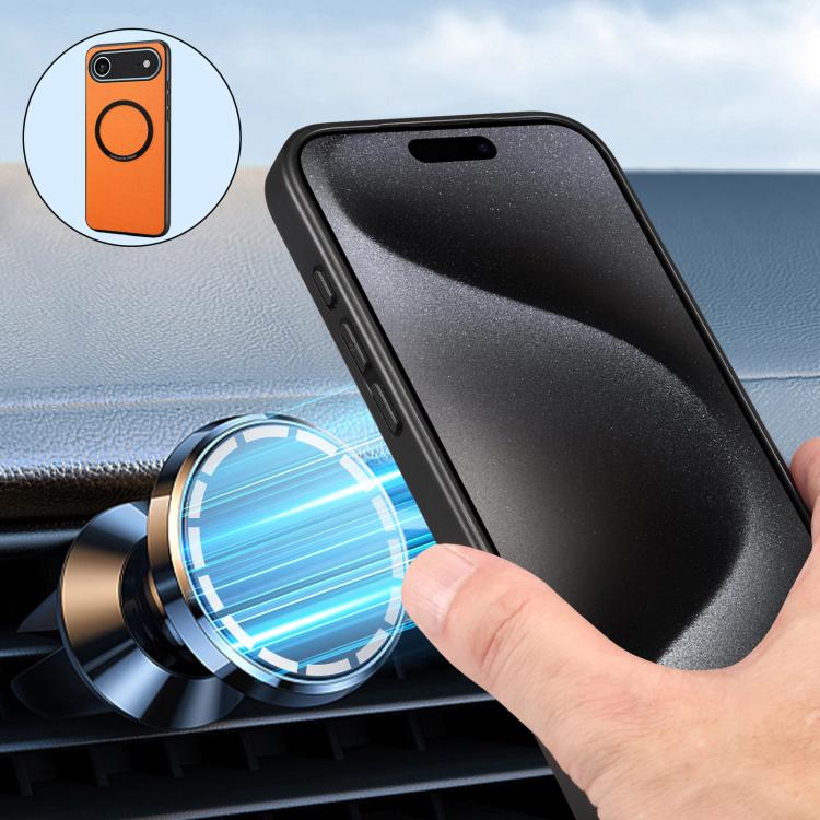 For iPhone Air Denior A08 PU Vegan Leather Calfskin Texture Magnetic Phone Case