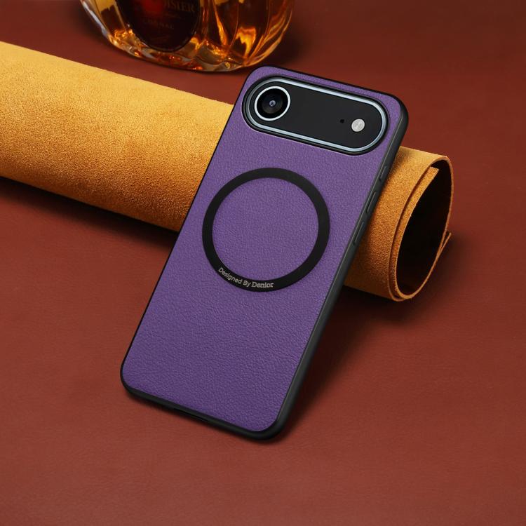 For iPhone Air Denior A08 PU Vegan Leather Calfskin Texture Magnetic Phone Case