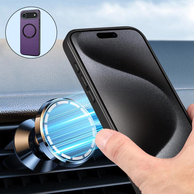 For iPhone Air Denior A08 PU Vegan Leather Calfskin Texture Magnetic Phone Case