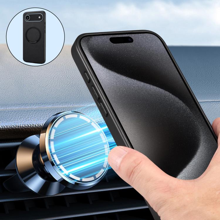 For iPhone Air Denior A08 PU Vegan Leather Calfskin Texture Magnetic Phone Case