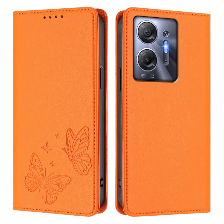 For Infinix Hot 30 5G Strong Magnetic Dual Butterfly RFID Vegan Leather Phone Case