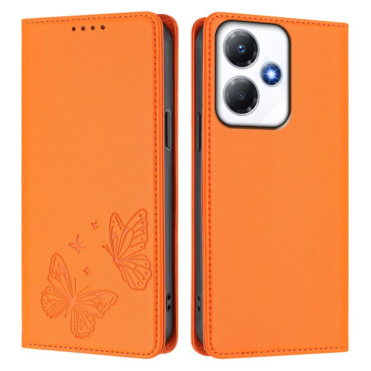For Infinix Hot 30 Play / Hot 30 Play NFC Strong Magnetic Dual Butterfly RFID Vegan Leather Phone Case