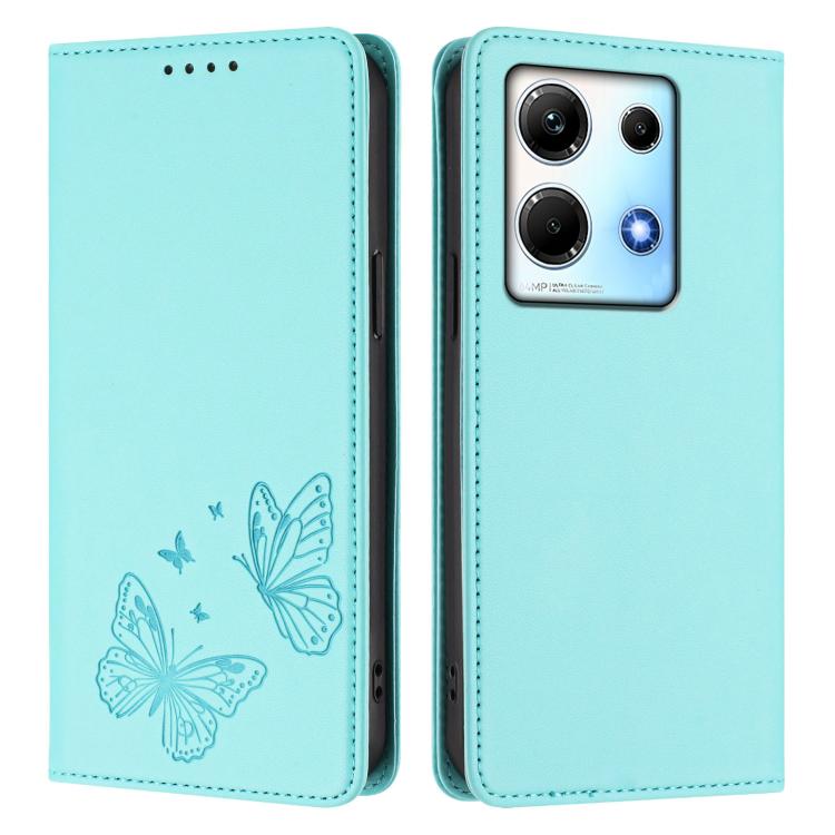 For Infinix Note 30 4G / Note 30 5G Strong Magnetic Dual Butterfly RFID Vegan Leather Phone Case