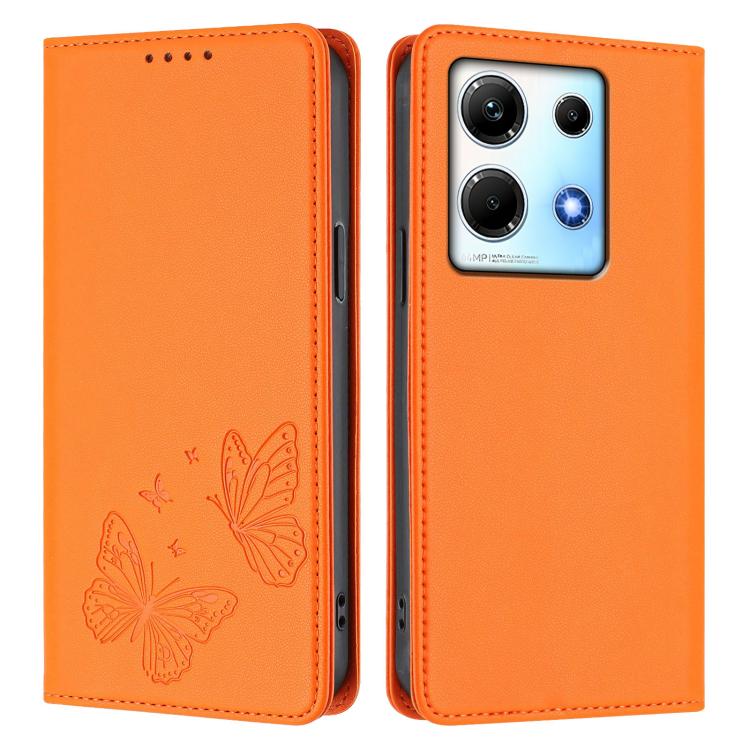 For Infinix Note 30 4G / Note 30 5G Strong Magnetic Dual Butterfly RFID Vegan Leather Phone Case