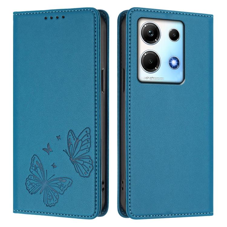 For Infinix Note 30 4G / Note 30 5G Strong Magnetic Dual Butterfly RFID Vegan Leather Phone Case
