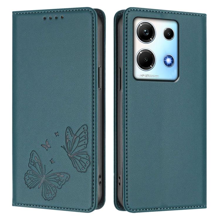 For Infinix Note 30 4G / Note 30 5G Strong Magnetic Dual Butterfly RFID Vegan Leather Phone Case