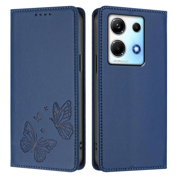 For Infinix Note 30 4G / Note 30 5G Strong Magnetic Dual Butterfly RFID Vegan Leather Phone Case