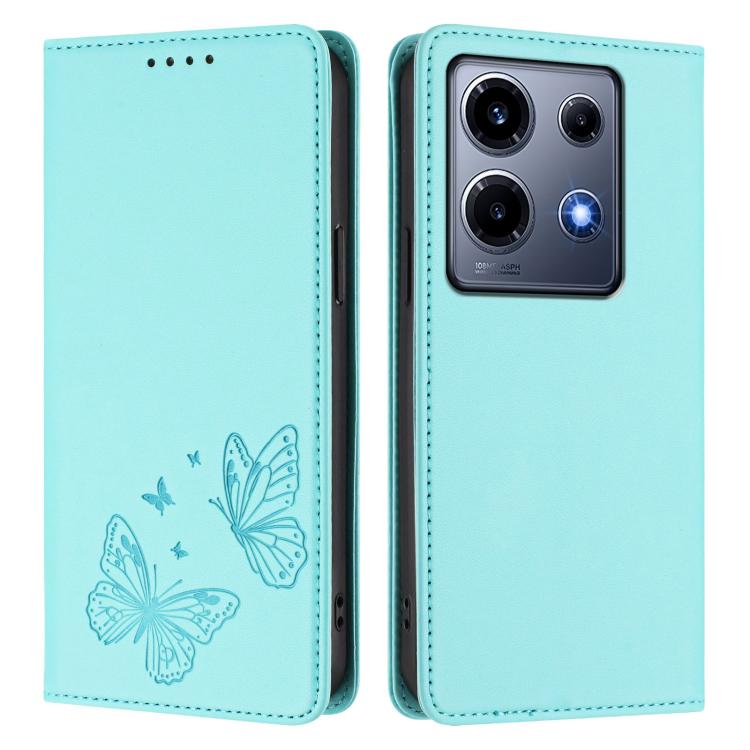 For Infinix Note 30 VIP Strong Magnetic Dual Butterfly RFID Vegan Leather Phone Case