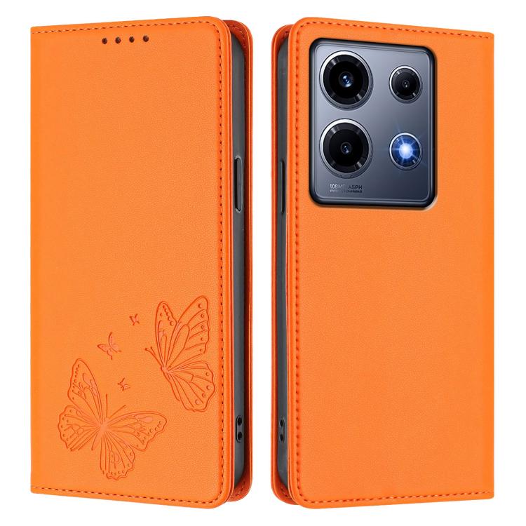 For Infinix Note 30 VIP Strong Magnetic Dual Butterfly RFID Vegan Leather Phone Case