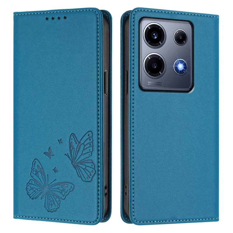For Infinix Note 30 VIP Strong Magnetic Dual Butterfly RFID Vegan Leather Phone Case