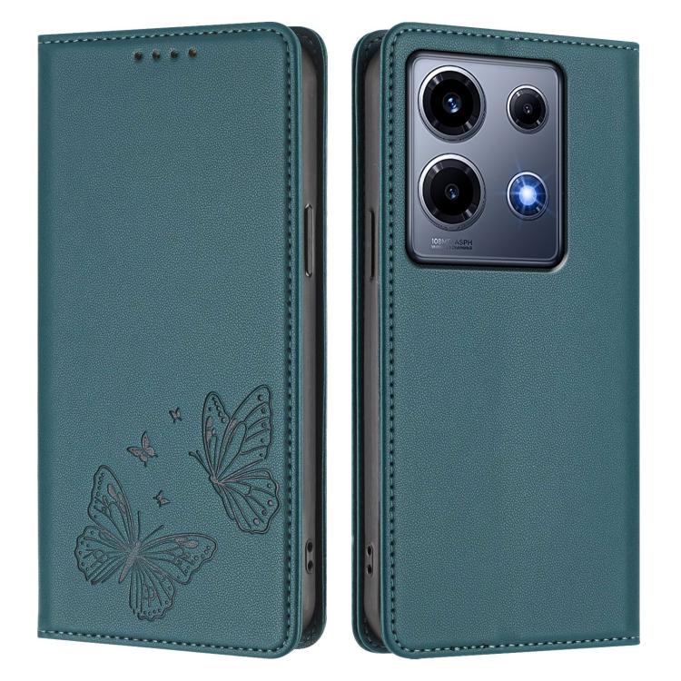 For Infinix Note 30 VIP Strong Magnetic Dual Butterfly RFID Vegan Leather Phone Case