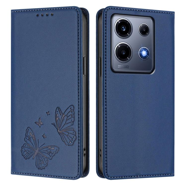 For Infinix Note 30 VIP Strong Magnetic Dual Butterfly RFID Vegan Leather Phone Case