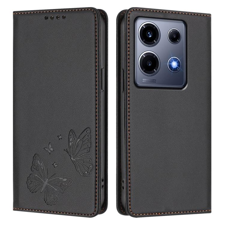 For Infinix Note 30 VIP Strong Magnetic Dual Butterfly RFID Vegan Leather Phone Case