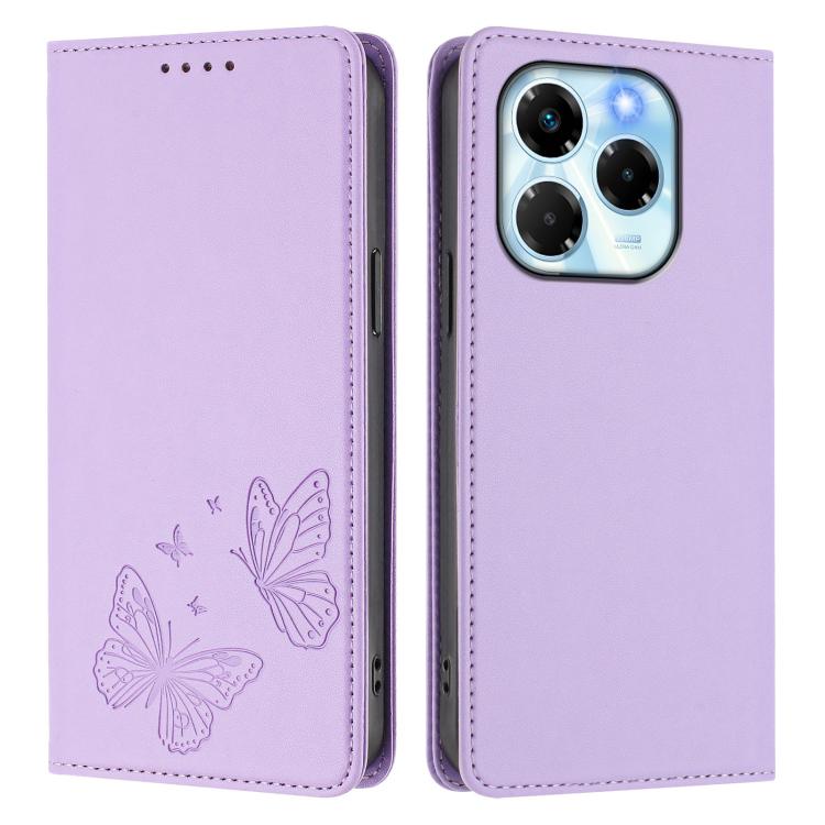 For Infinix Note 40X 5G Strong Magnetic Dual Butterfly RFID Vegan Leather Phone Case